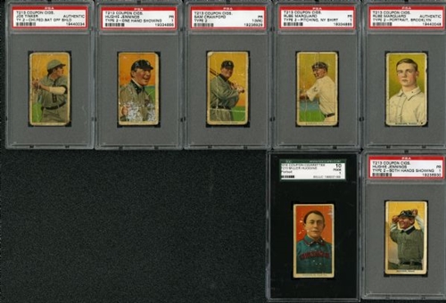 1914 T213 Coupon (Type 2) Graded Seven Card HOF Lot
